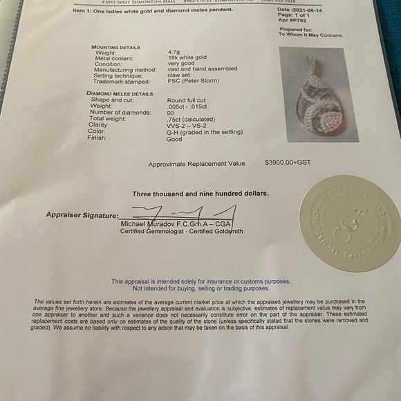 0️⃣Peter Storm Diamond pendent - Picture 2 of 3